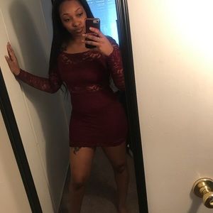 Burgundy lace dress